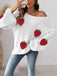1940s 3D Strawberry Surplice Patchwork Sweater - vintage fashion, retro style