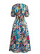 1940s Vintage Floral V Neck Top
