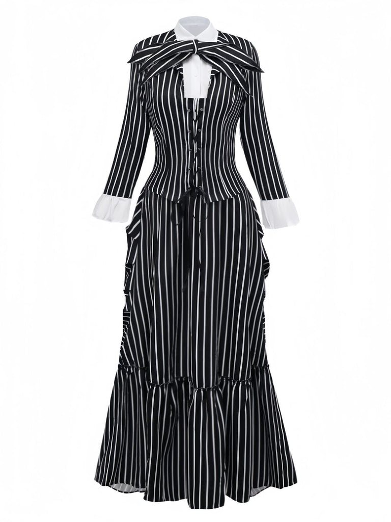 Adult Jack Skellington Costume Set The Nightmare Before Christmas Suit 5PCS Adult Jack Skellington Costume Set The Nightmare Before Christmas Suit 5PCS