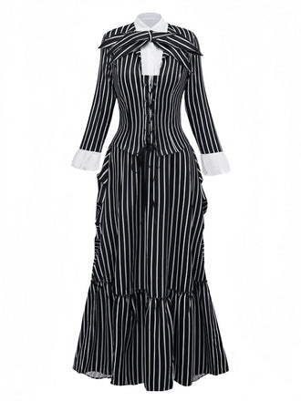 Black 1940s Striped The Nightmare Before Christmas Suit - vintage fashion, retro style, classic black