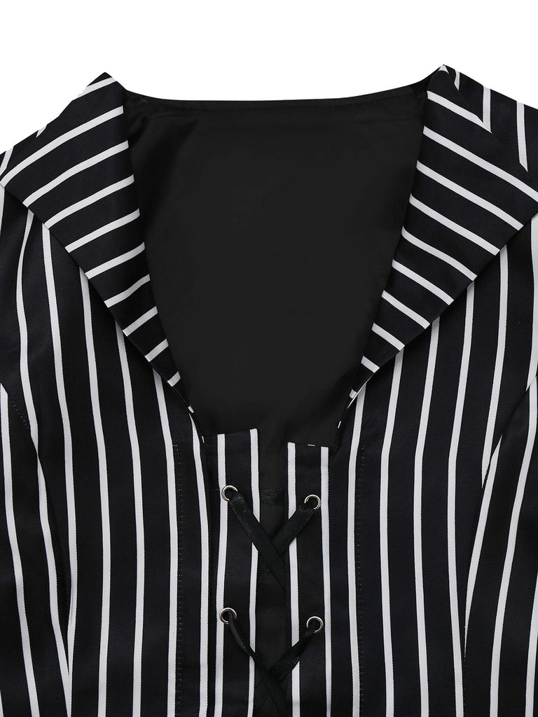 Black 1940s Striped The Nightmare Before Christmas Suit - vintage fashion, retro style, classic black