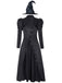 Black 1940s Wicked-Inspired Elphaba Witch Costume With Hat - vintage fashion, retro style, classic black