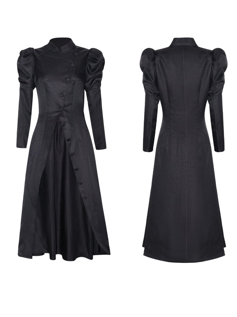 black dress for witch costume Dare Fashion Adult Gothic Witch Costume Black Corset Dress Purple Hat Tights 4x main image 1
