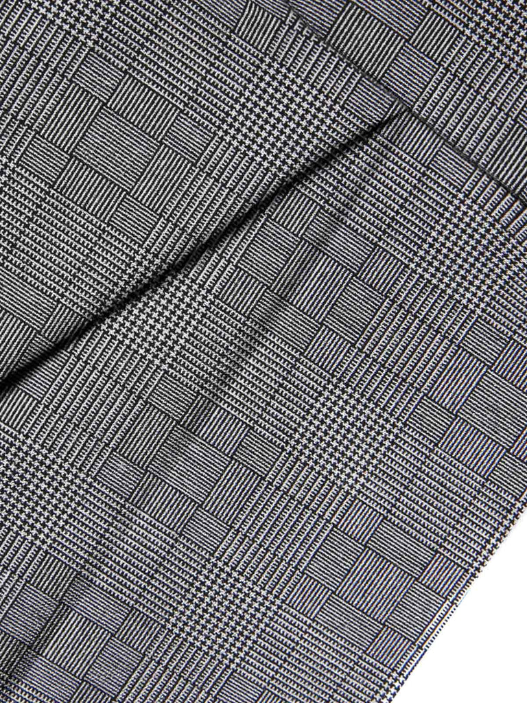 2PCS 1940s Satin Puff Sleeve Blouse & Glen Plaid Overall Pants - vintage fashion, retro style