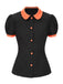 2PCS 1940s Halloween Peter Pan Collar Blouse & Smiley Face Mesh Skirt - vintage skirt, retro style