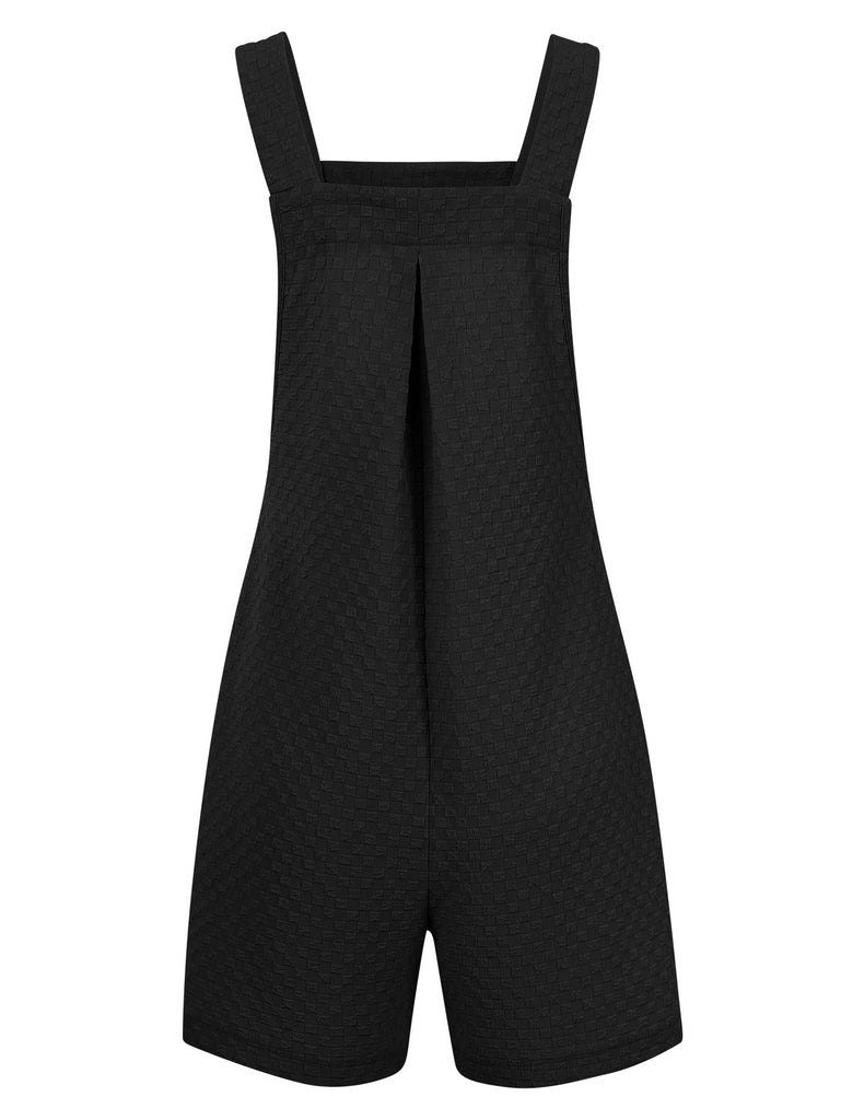 She finds her 1940s story in this 1940s Button Pocket Strap Straight Romper