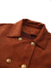 Light Brown 1940s Double-breasted Metal Button Suede Cape - vintage fashion, retro style