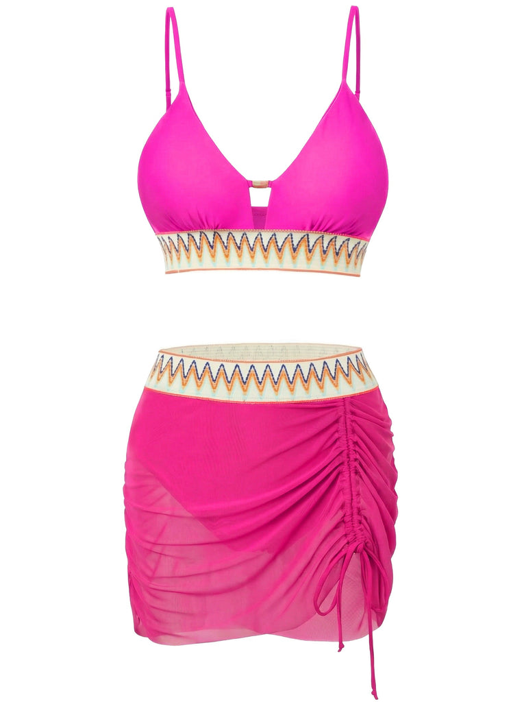 1940s Chevron Mesh Patchwork Tankini Set - vintage fashion, retro style, classic elegance for vintage lovers