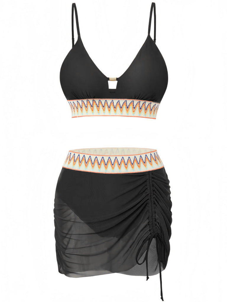 1940s Chevron Mesh Patchwork Tankini Set: beautiful vintage fashion, retro style, classic elegance with timeless appeal