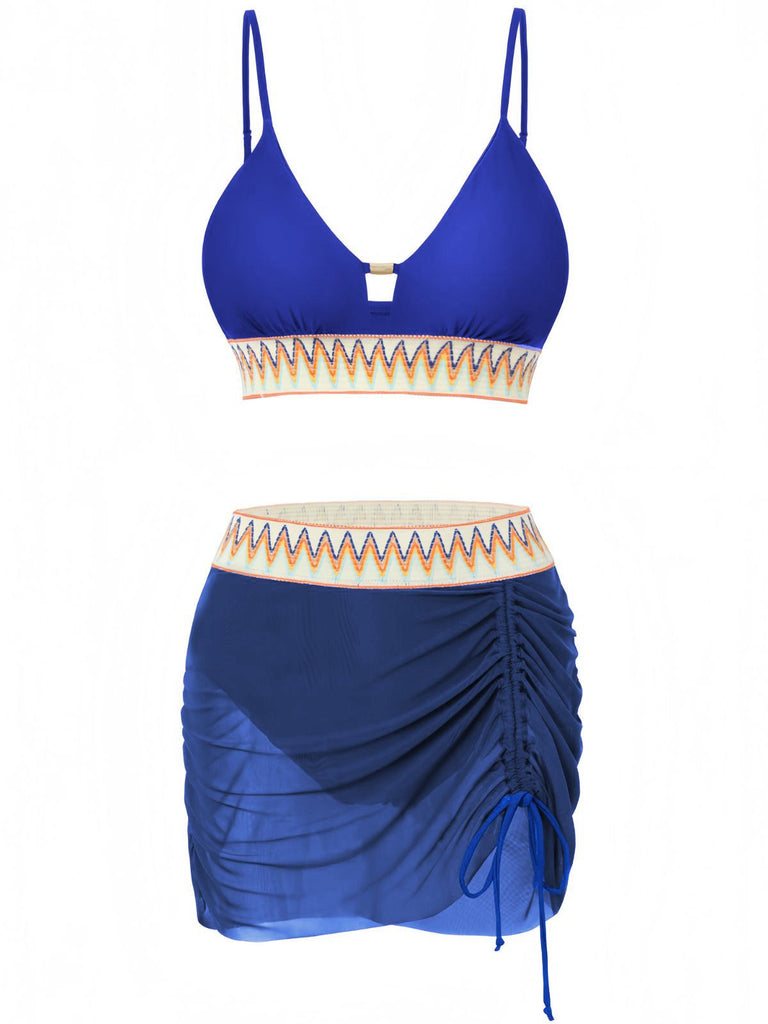 1940s Chevron Mesh Patchwork Tankini Set, vintage fashion, retro style - perfect for women who love vintage and retro fashion