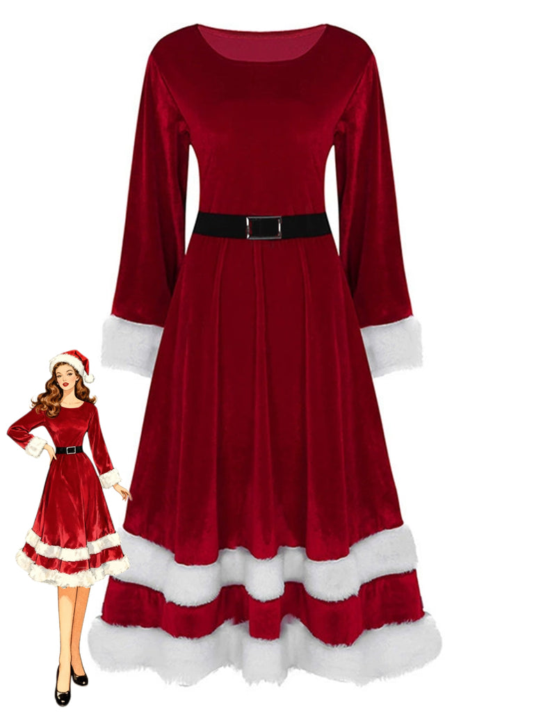 Santa Claus Mrs.Claus Fancy Christmas Dress Women's Cosplay Costume Christmas Pattern Adults Christmas Christmas Eve Christmas Party Dress Belt Santa Claus Mrs.Claus Fancy Christmas Dress Women's Cosplay Costume Christmas Pattern Adults Christmas Christmas Eve Christmas Party Dress Belt