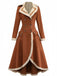 Brown 1940s Double-Breasted Lapel Western Style Coat - vintage fashion, retro style