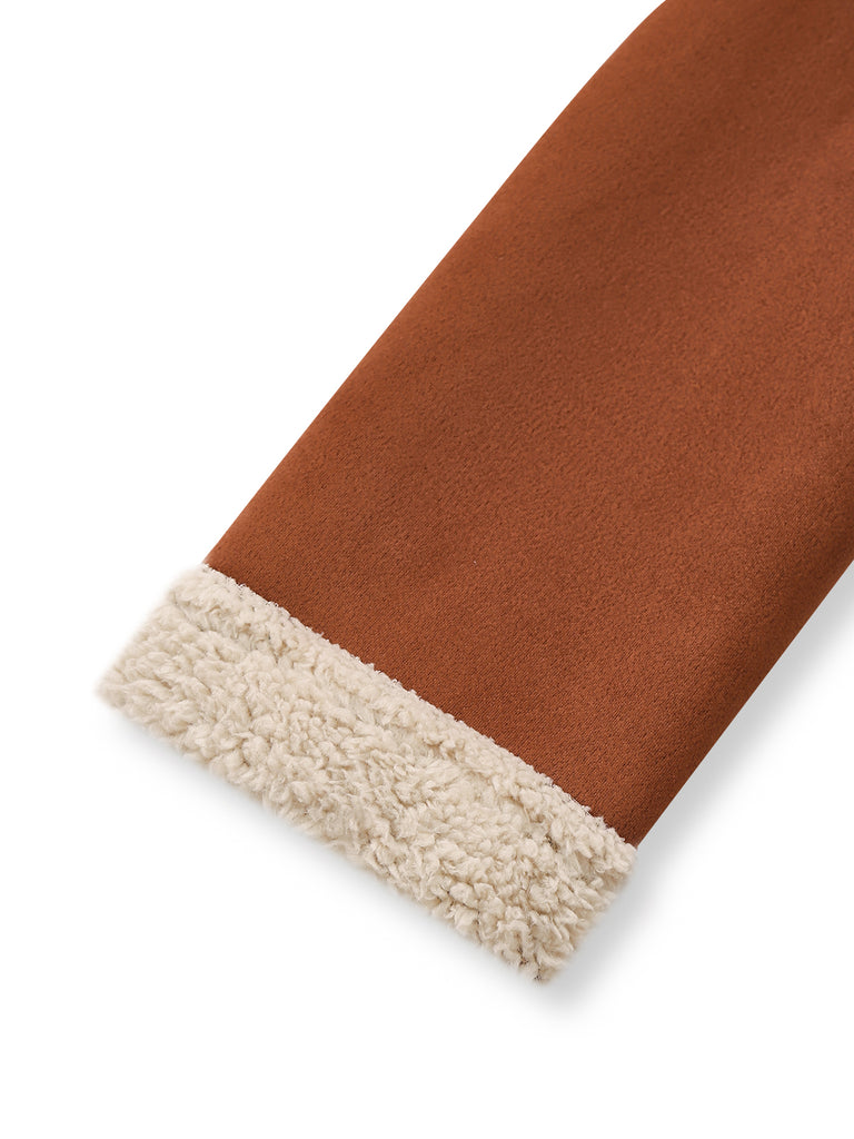 Brown 1940s Double-Breasted Lapel Western Style Coat - vintage fashion, retro style