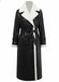 1940s Contrasted Faux Sherpa Fleece Lapel Long Coat - vintage fashion, retro style