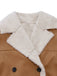 1940s Contrasted Faux Sherpa Fleece Lapel Long Coat - vintage fashion, retro style