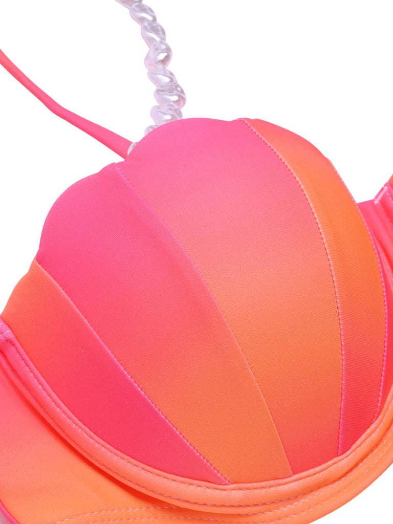 1940s Color Gradient Shell Bikini Set & Cover-Up, vintage swimsuit, pin-up swimwear - perfect for women who love vintage and retro fashion