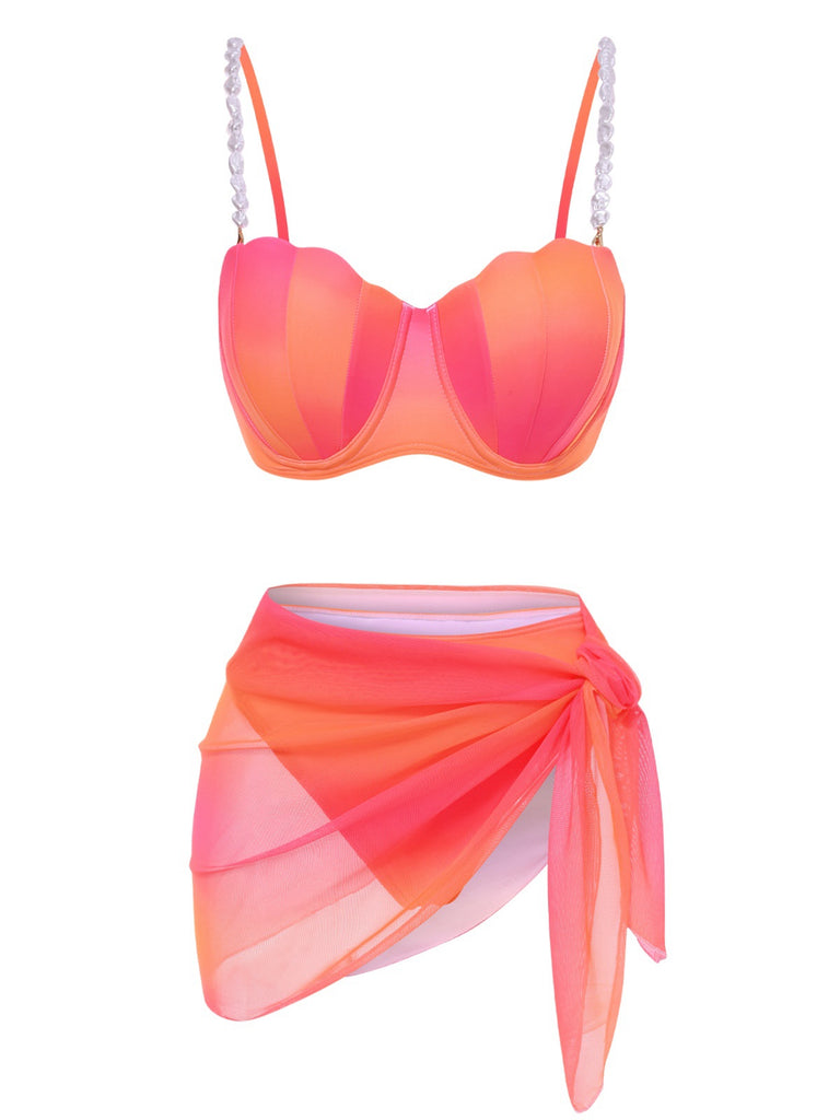 1940s Color Gradient Shell Bikini Set & Cover-Up — because 1940s glamour never goes out of style