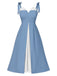 She slips into this 1940s Colorblock Spaghetti Strap Dress and suddenly it's a 1940s daydream