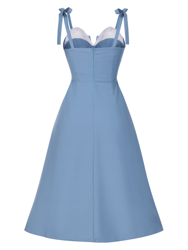 1940s Colorblock Spaghetti Strap Dress: where 1940s romance meets her modern spirit