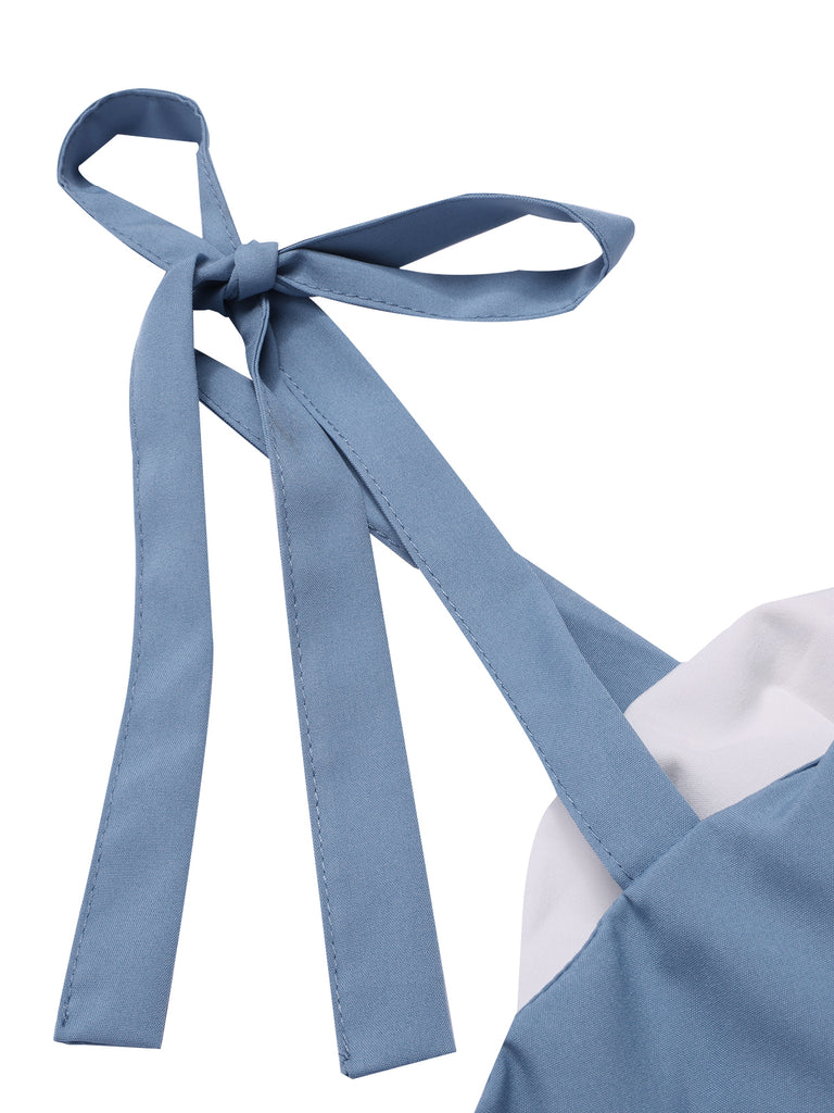 1940s Colorblock Spaghetti Strap Dress — the kind of 1940s dress that makes strangers smile