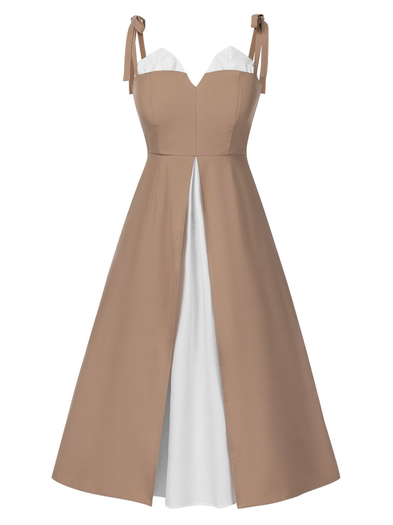 1940s Colorblock Spaghetti Strap Dress, vintage dress, retro fashion - perfect for women who love vintage and retro fashion