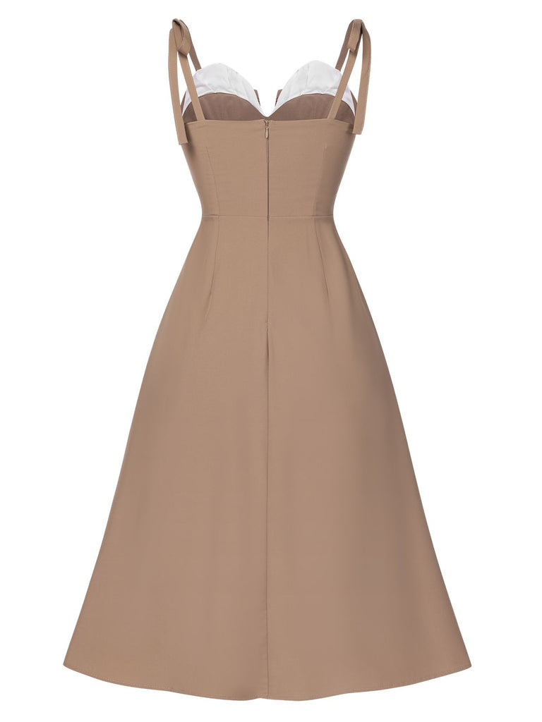 1940s Colorblock Spaghetti Strap Dress, vintage dress, retro fashion - perfect for women who love vintage and retro fashion