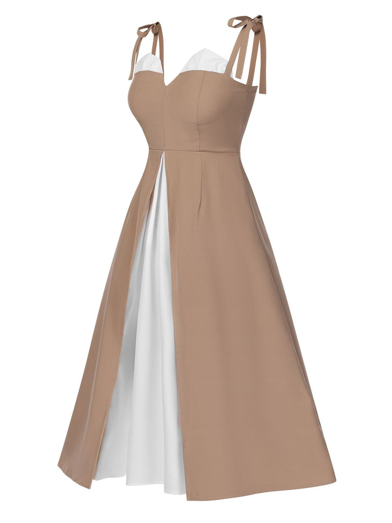 1940s Colorblock Spaghetti Strap Dress, vintage dress, retro fashion - perfect for women who love vintage and retro fashion