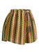 1940s Colorblock Striped V-Neck Belted Cover-Up Shorts, vintage pants, retro shorts, classic style, women, elegant