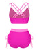 This 1940s Criss-Cross High-Waist Side-Tie Bikini carries 1940s vacation dreams in every stitch