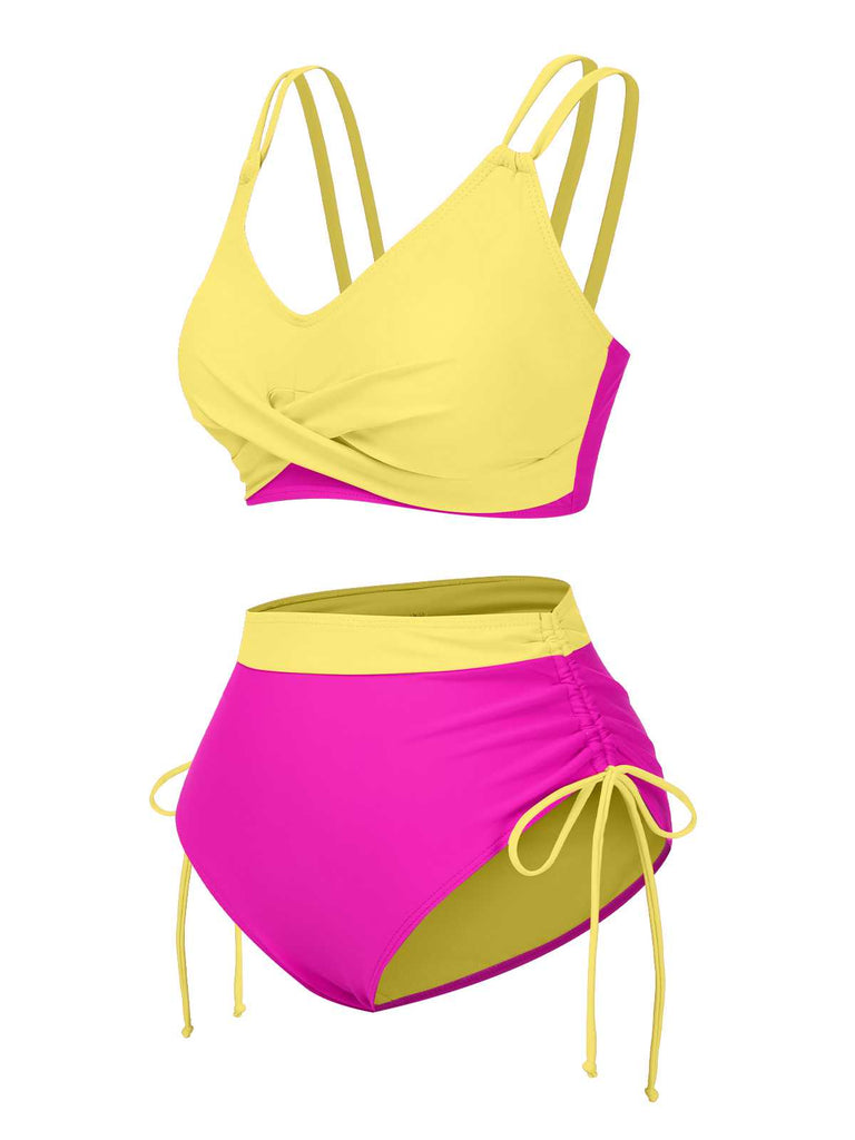 She's wearing 1940s Criss-Cross High-Waist Side-Tie Bikini and the whole beach remembers the 1940s