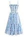 1940s Daisy Mesh Patchwork Smocked Dress - vintage dress, retro fashion