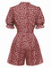 1940s Daisy Pleats Collar Puff Sleeves Romper, vintage romper, retro jumpsuit - perfect for women who love vintage and retro fashion