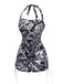 1940s Dark Comics Halter Swimsuit, vintage swimsuit, pin-up swimwear - perfect for women who love vintage and retro fashion