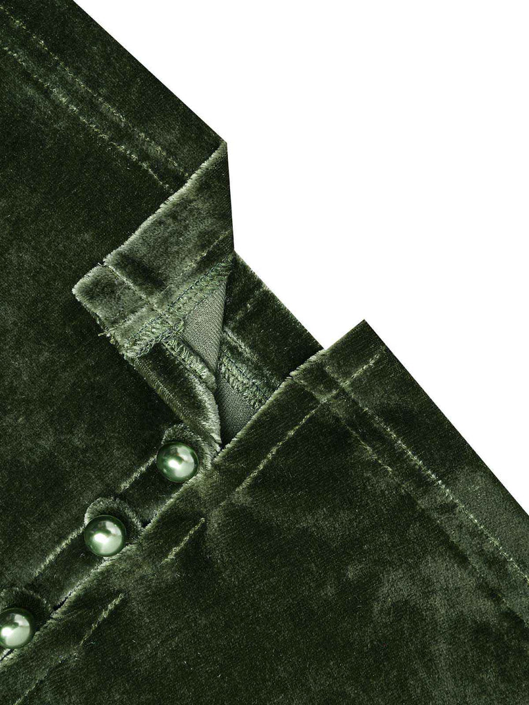 1940s Deep V-Neck Velvet Dress: where 1940s romance meets her modern spirit