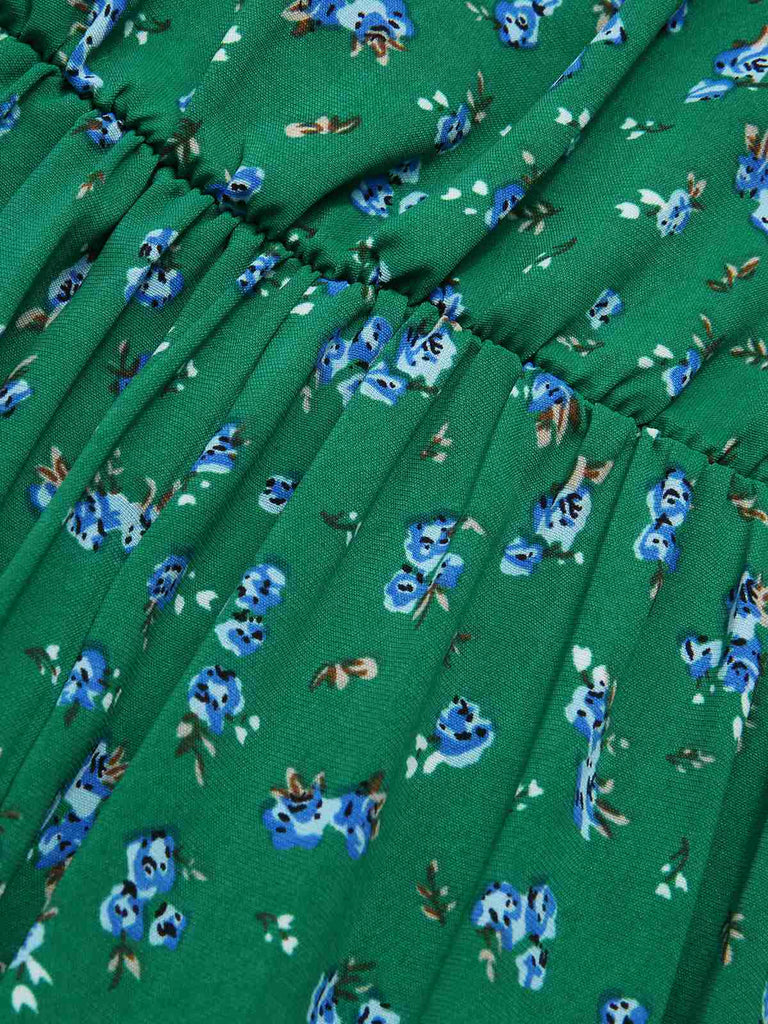 1940s Ditsy Floral Pleated Shirt Belted Dress, vintage dress, retro fashion, floral print - perfect for women who love vintage and retro fashion