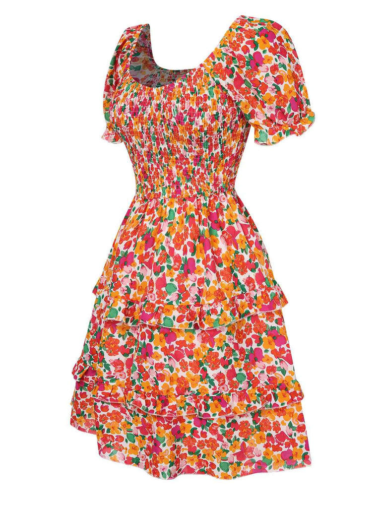 1940s Ditsy Floral Puff Wrinkle Dress, vintage dress, retro fashion, floral print - perfect for women who love vintage and retro fashion