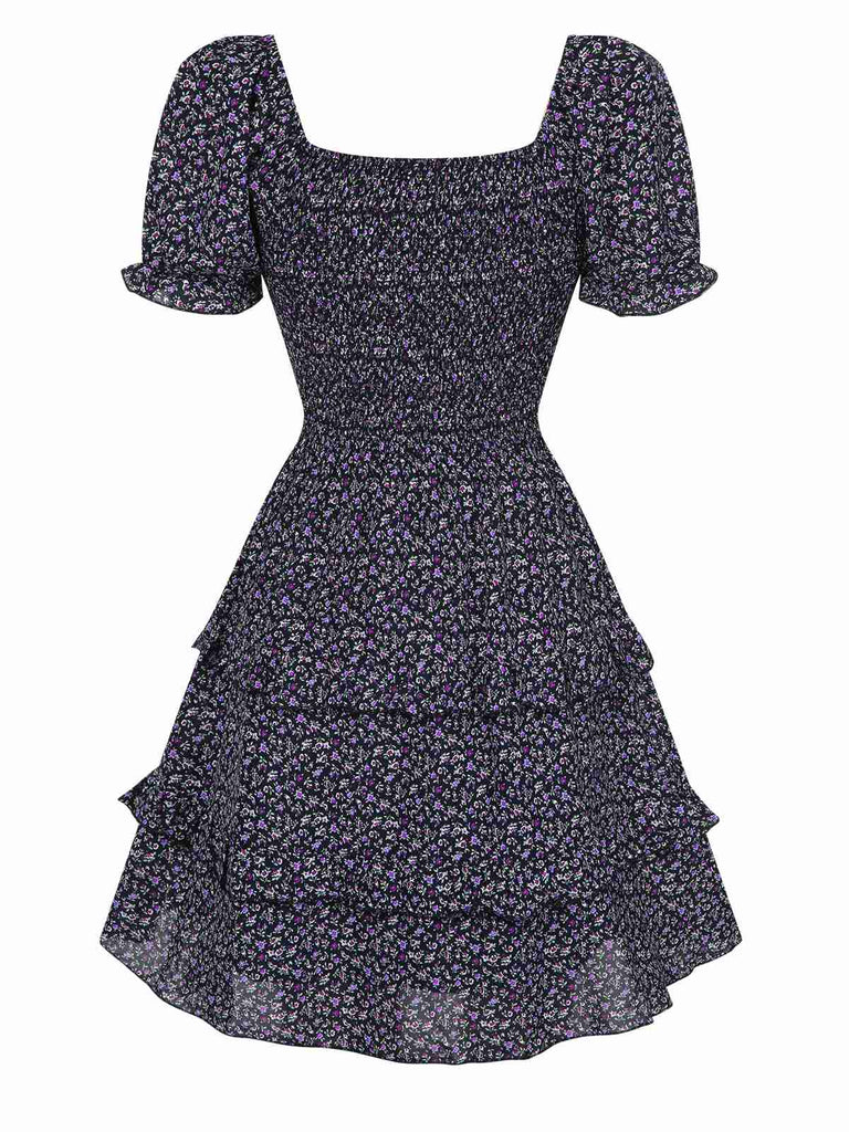 1940s Ditsy Floral Puff Wrinkle Dress, vintage dress, retro fashion, floral print - perfect for women who love vintage and retro fashion