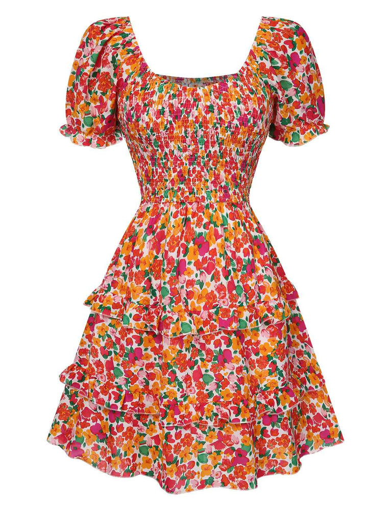 1940s Ditsy Floral Puff Wrinkle Dress, vintage dress, retro fashion, floral print - perfect for women who love vintage and retro fashion