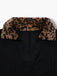 Black 1940s Leopard Faux Fur Trim Ribbed Knit Dress - vintage dress, retro fashion, classic black
