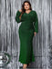 Green 1940s Sparkly Long Sleeve Fishtail Party Dress - vintage dress, retro fashion