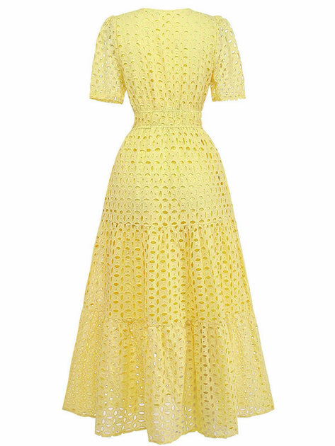 warehouse yellow lace dress Womens Clothing Warehouse Yellow Lace Dress Strappy Cupped Detail Maxi Dress In Yellow Lace EGO US