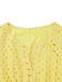 Yellow 1940s Eyelet Lace V-neck Tiered Maxi Dress, vintage dress, retro fashion, elegant, bohemian style, women, elegant