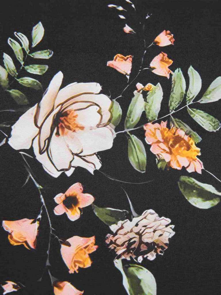 1940s Floral Boxer Straps Swimsuit: 1940s Riviera elegance, reimagined for her