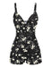 This 1940s Floral Boxer Straps Swimsuit carries 1940s vacation dreams in every stitch