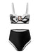 She's wearing 1940s Floral Contrast Patchwork Strap Swimsuit and the whole beach remembers the 1940s