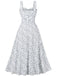 1940s Floral Lace-Up Wide Strap Dress - vintage dress, retro fashion