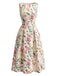 1940s Floral Print Sleeveless A-Line Dress 3