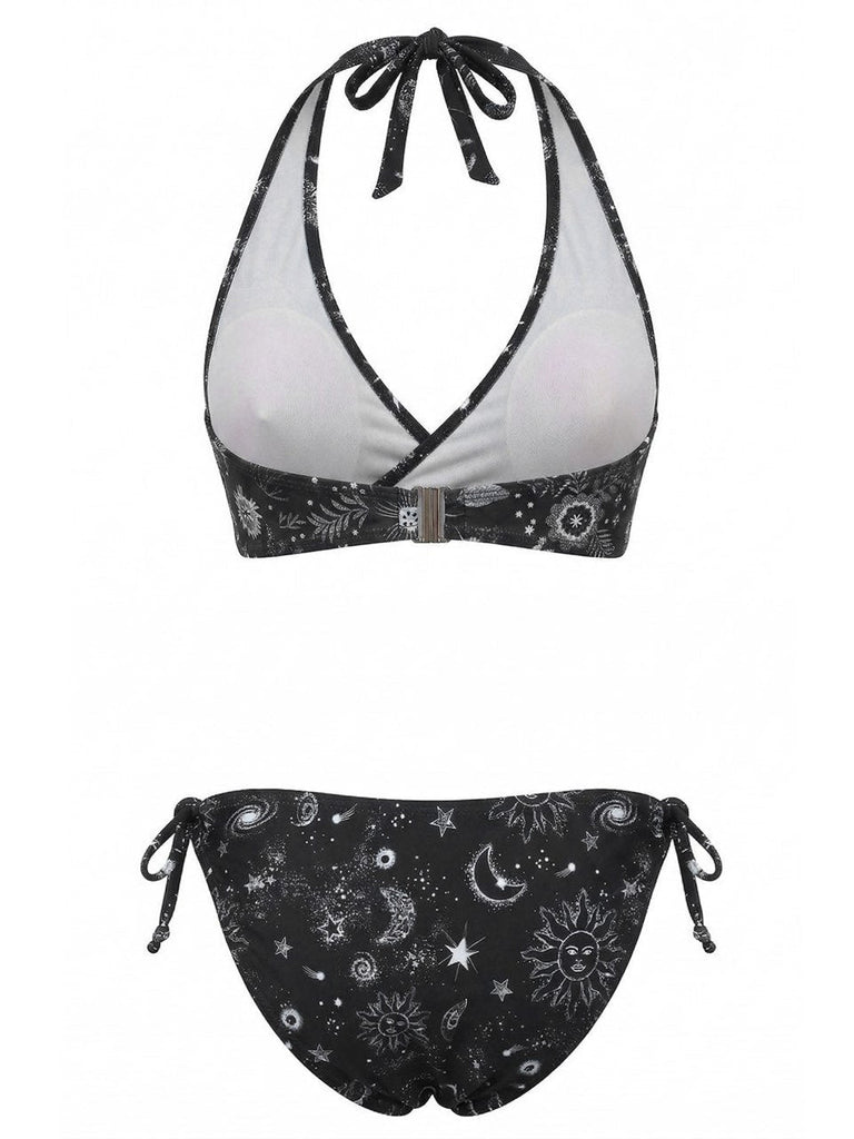 1940s Floral Print Halter Tankini Set - vintage fashion, retro style