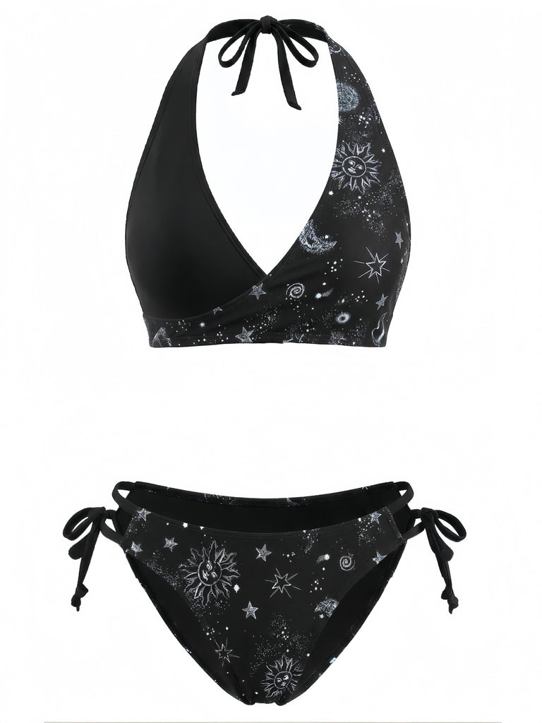 1940s Floral Print Halter Tankini Set - vintage fashion, retro style