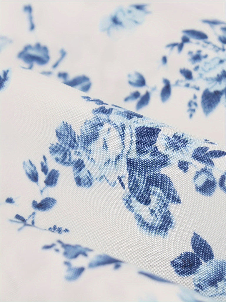 1940s Floral Spaghetti Strap Dress 10